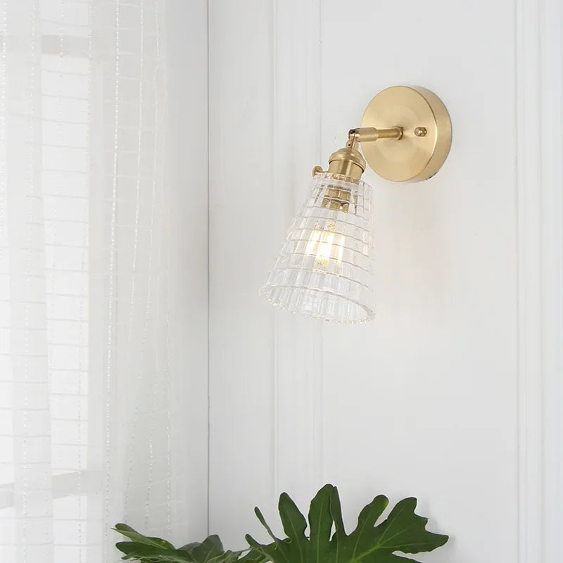 Petrel Gold & Glass Wall Lamp