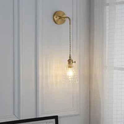 Petrel Gold & Glass Wall Lamp