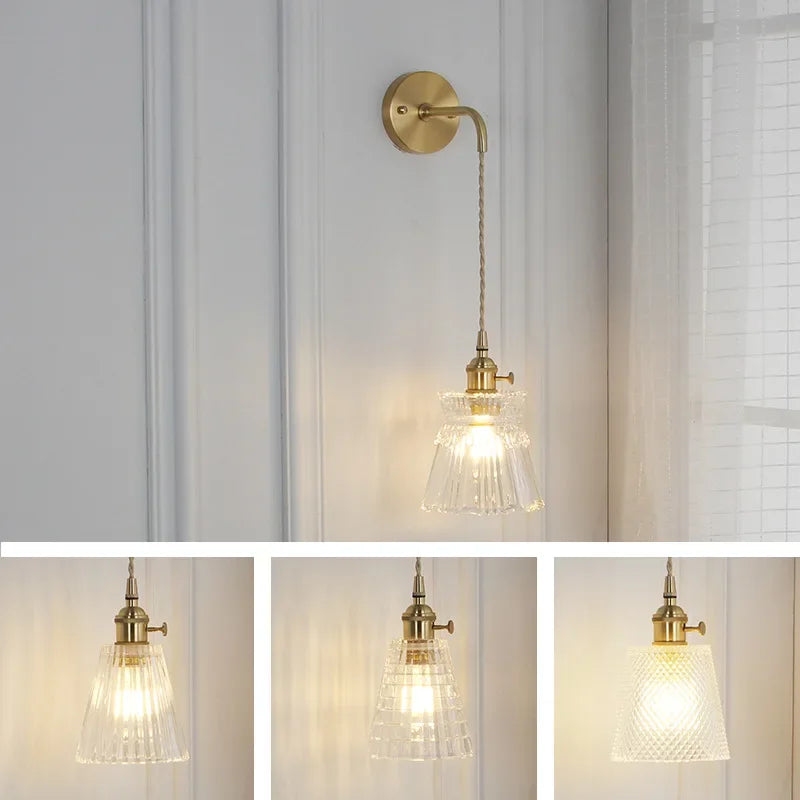 Petrel Gold & Glass Wall Lamp