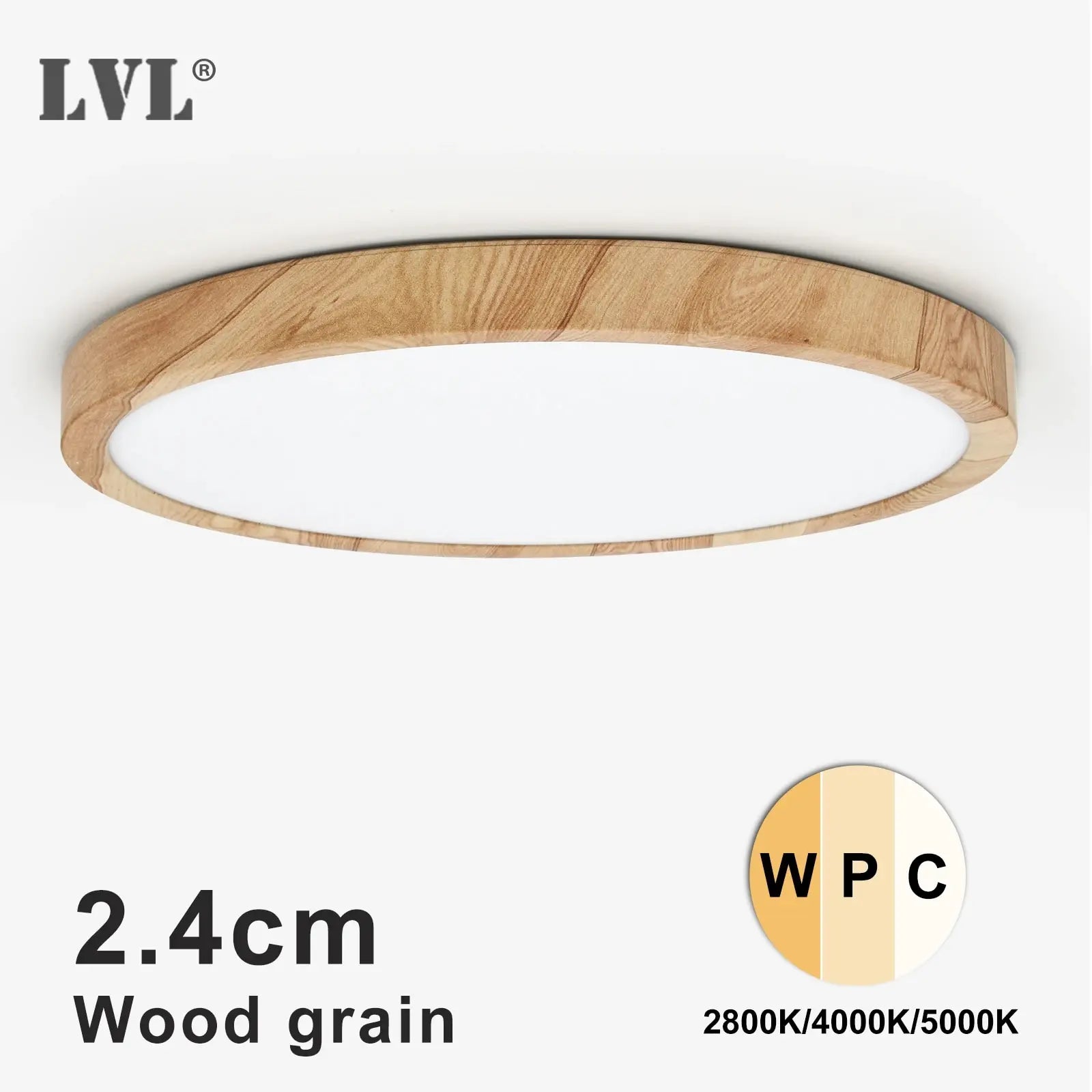Linea Wood-Effect Flush Ceiling Light