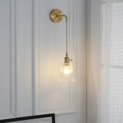 Petrel Gold & Glass Wall Lamp