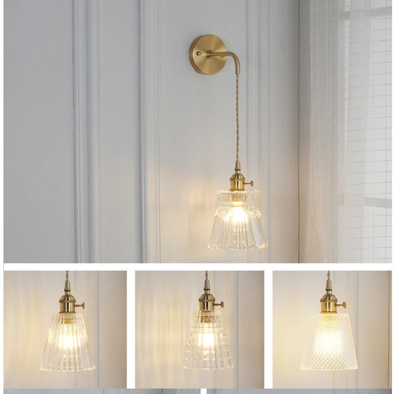 Petrel Gold & Glass Wall Lamp