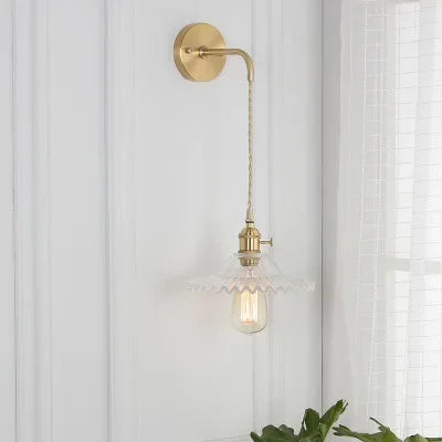 Petrel Gold & Glass Wall Lamp