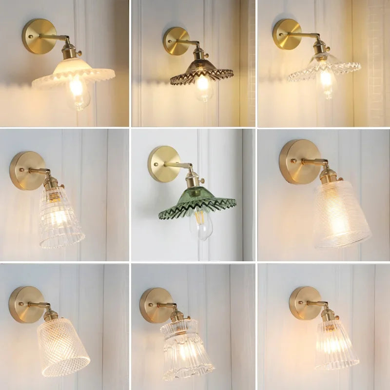 Petrel Gold & Glass Wall Lamp