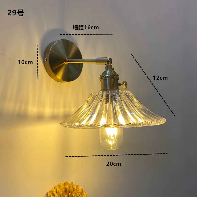 Petrel Gold & Glass Wall Lamp